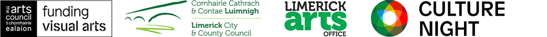 The logos for the Arts Council of Ireland, Limerick City and County Council, Limerick Arts Office, and Culture Night.