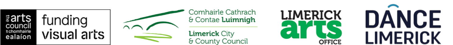 The logos for The Arts Council of Ireland, Limerick City and County Council, Limerick Arts Office, and Dance Limerick.